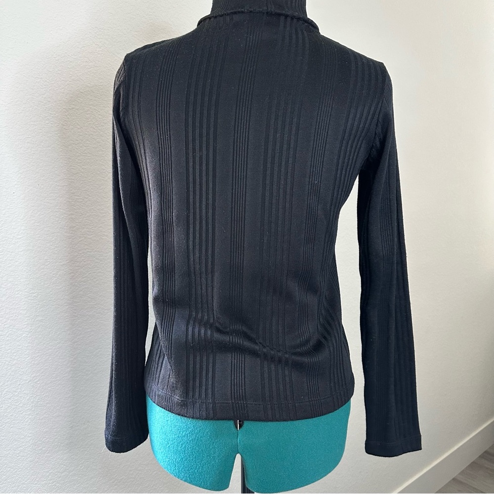 Black Ribbed Knit Top - Picture 3 of 5